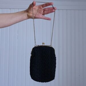 Prefect 60s black beaded‎ evening bag/clutch